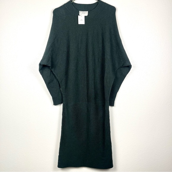 NWT Urban Outfitters Just Female Forest Green Ribbed Sweater Tunic Dress Small - Picture 3 of 7